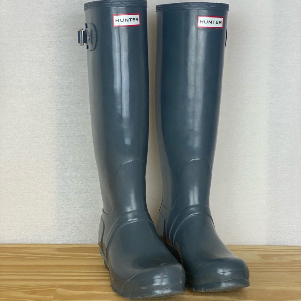 Hunter Rain Boots - EUC dark slate grey 8